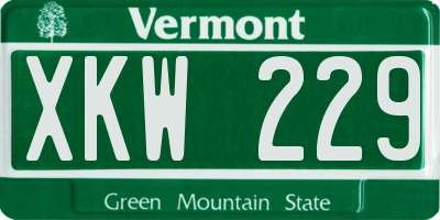 VT license plate XKW229