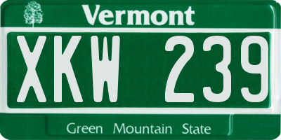 VT license plate XKW239