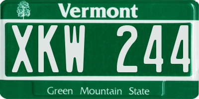 VT license plate XKW244