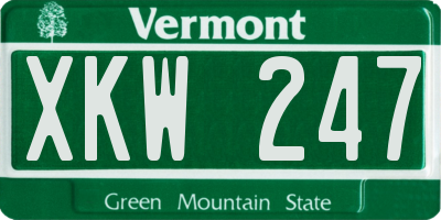 VT license plate XKW247