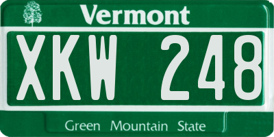 VT license plate XKW248