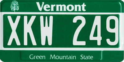 VT license plate XKW249