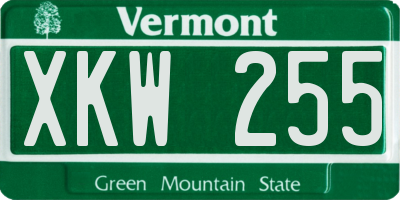 VT license plate XKW255