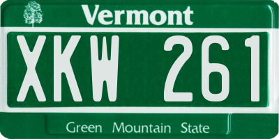 VT license plate XKW261