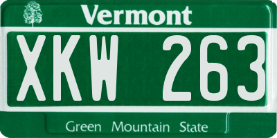 VT license plate XKW263