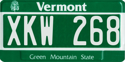 VT license plate XKW268