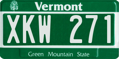 VT license plate XKW271