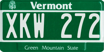VT license plate XKW272