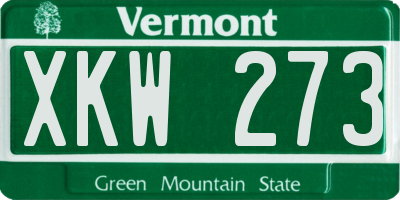 VT license plate XKW273