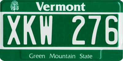 VT license plate XKW276