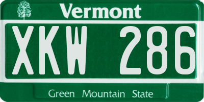 VT license plate XKW286