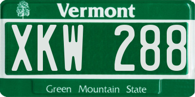 VT license plate XKW288
