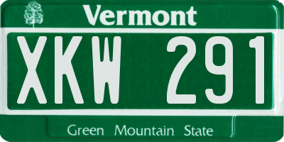 VT license plate XKW291