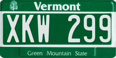 VT license plate XKW299