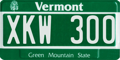 VT license plate XKW300