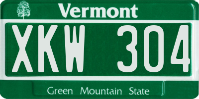 VT license plate XKW304