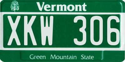 VT license plate XKW306