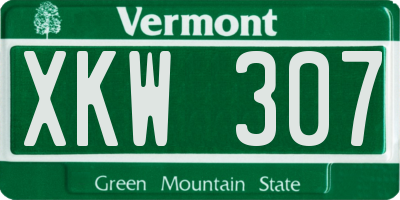 VT license plate XKW307