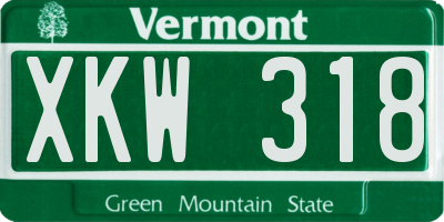 VT license plate XKW318