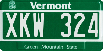 VT license plate XKW324