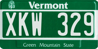 VT license plate XKW329