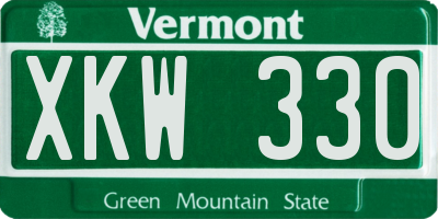 VT license plate XKW330