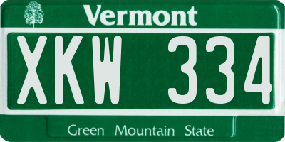 VT license plate XKW334