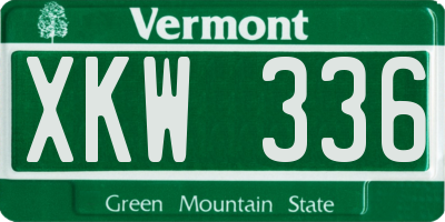 VT license plate XKW336