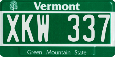 VT license plate XKW337