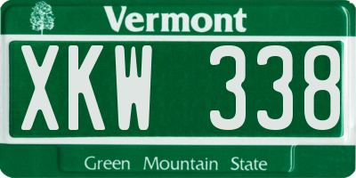 VT license plate XKW338