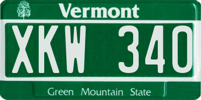 VT license plate XKW340
