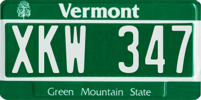VT license plate XKW347
