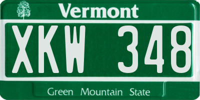 VT license plate XKW348