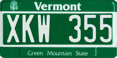 VT license plate XKW355