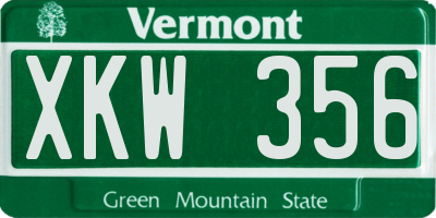VT license plate XKW356