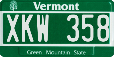 VT license plate XKW358