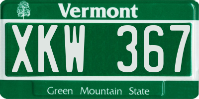 VT license plate XKW367