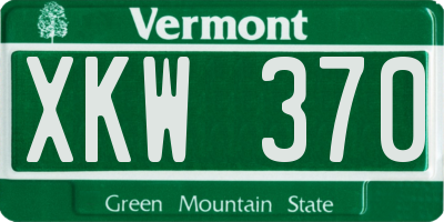 VT license plate XKW370