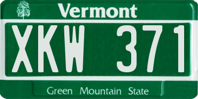 VT license plate XKW371