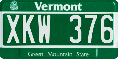 VT license plate XKW376