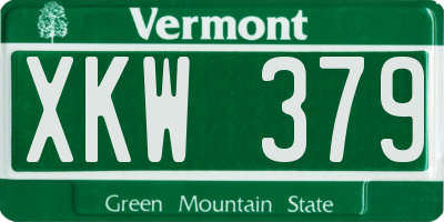 VT license plate XKW379