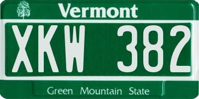 VT license plate XKW382