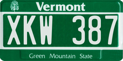 VT license plate XKW387