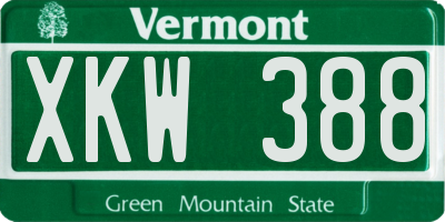 VT license plate XKW388