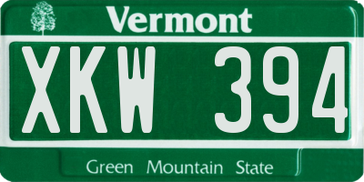 VT license plate XKW394
