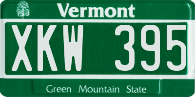 VT license plate XKW395