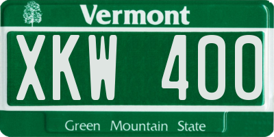 VT license plate XKW400