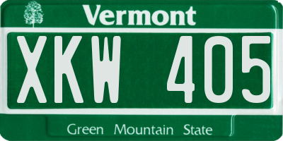 VT license plate XKW405