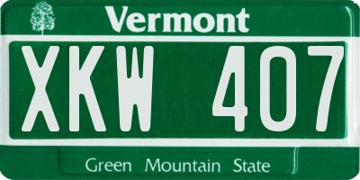 VT license plate XKW407