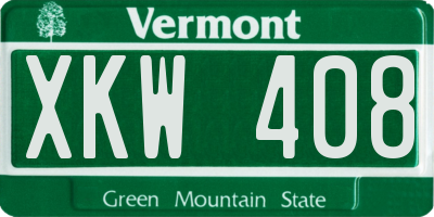VT license plate XKW408